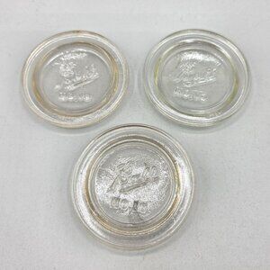 Vintage Ball Glass Canning Jar Lids No. 10 Clear Round Replacements Set of 3